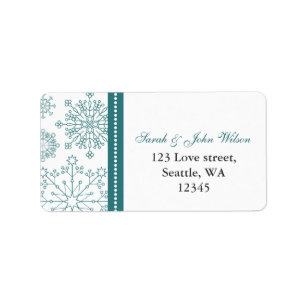 Étiquette Turquoise White snowflakes mariage d'hiver