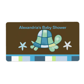 Étiquette Turtle Bay (Brown moderne) Bouteille d'eau autocol