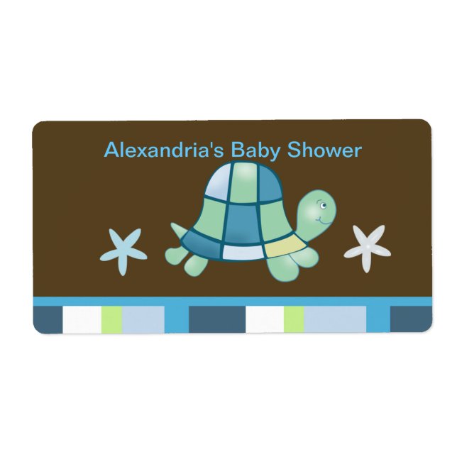 Étiquette Turtle Bay (Brown moderne) Bouteille d'eau autocol (Devant)