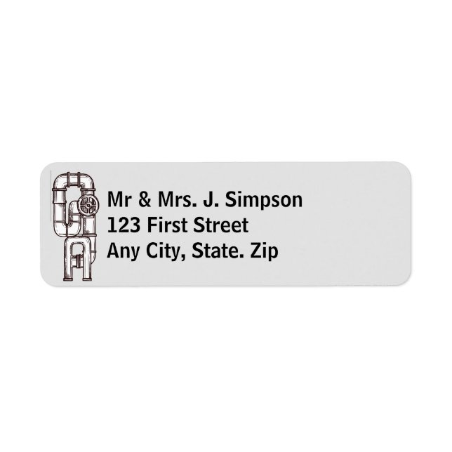 Étiquette Tuyaux de plomberie sur mesure (Devant)