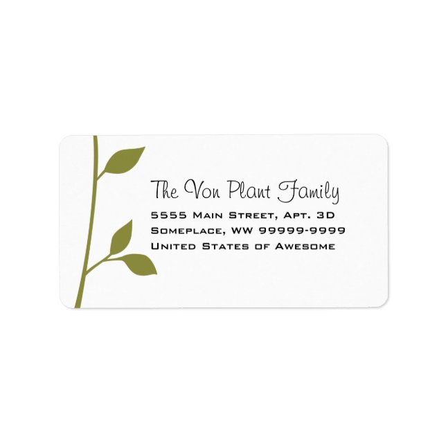 Étiquette Twig et feuille (Devant)