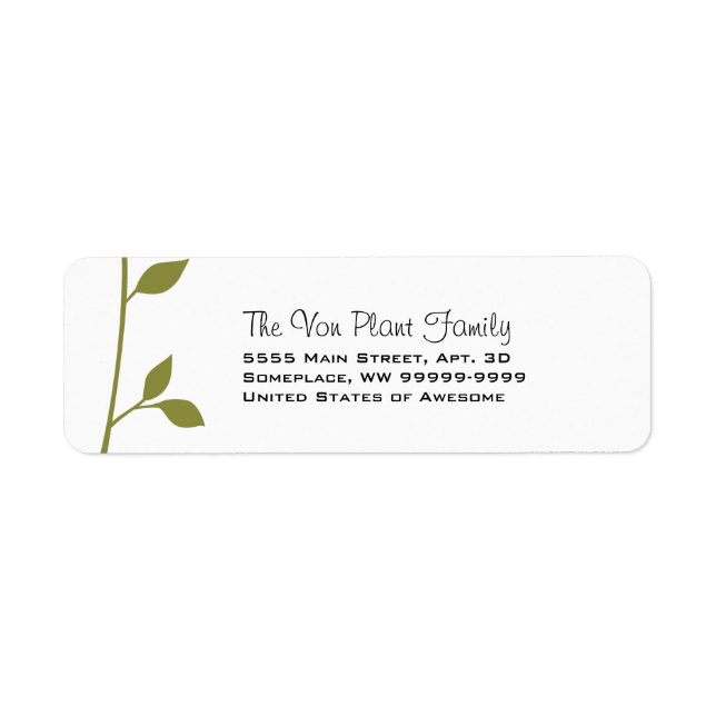 Étiquette Twig et feuille (Devant)