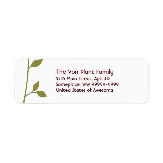 Étiquette Twig et feuille (Devant)