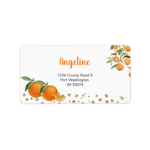 Étiquette Twin Citrus Orange Modern Address