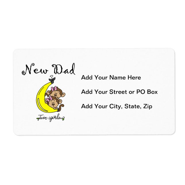 Étiquette Twin Girls New Papa Cadfts (Devant)