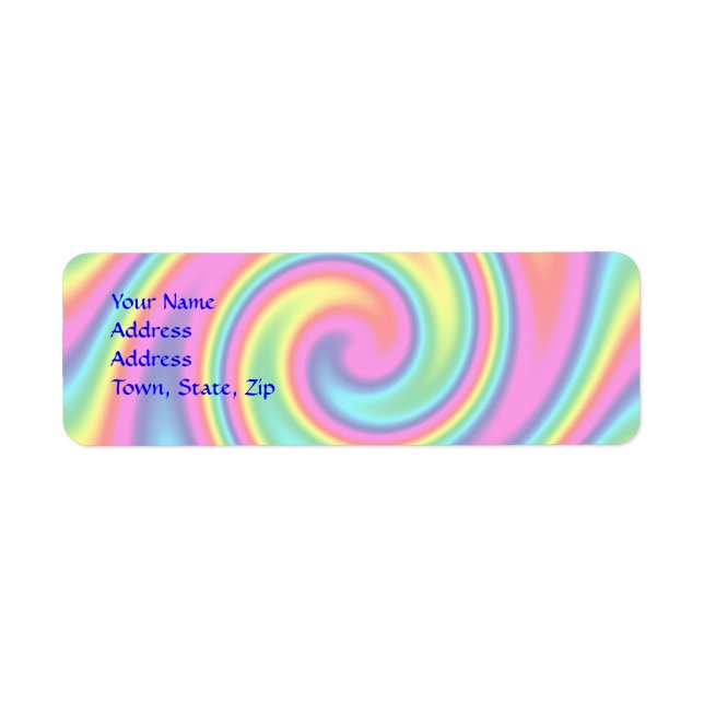 Étiquette Twirl arc-en-ciel multicolore (Devant)