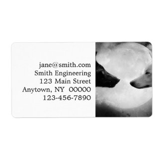 Étiquette Two wolves facing each other