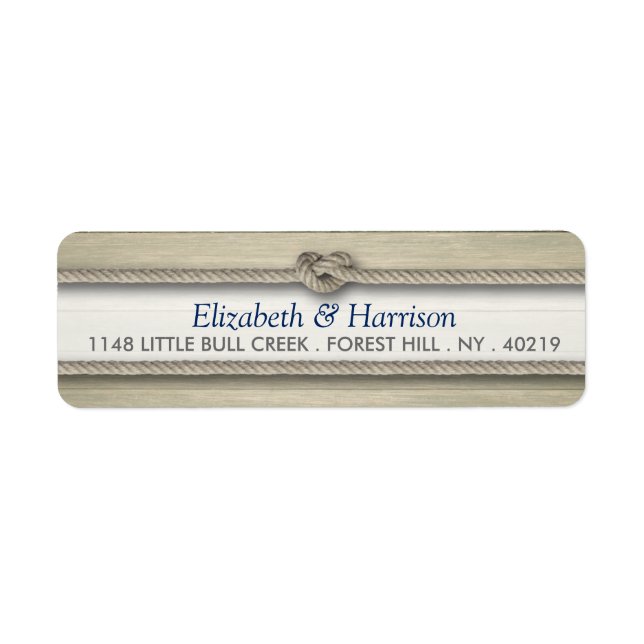 Étiquette Tying The Knot Rustic Beach Wedding (Devant)