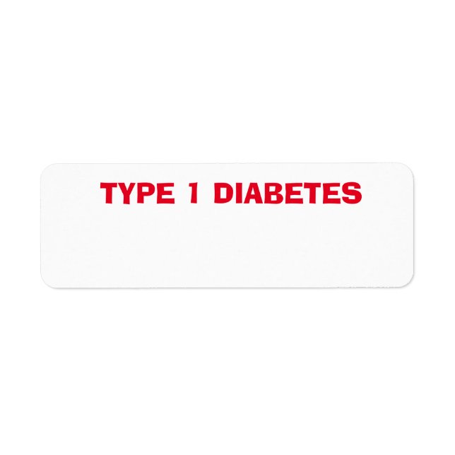 Étiquette Type 1 Diabète T1D santé préoccupation, état (Devant)