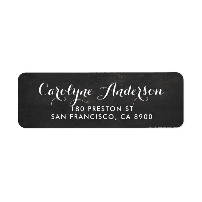 Étiquette Typographie de manuscrit sur le tableau rustique (Devant)