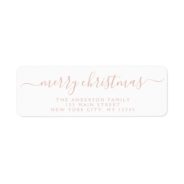 Étiquette Typographie de script moderne élégante Joyeux Noël (Devant)