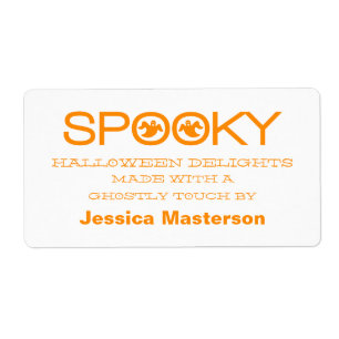 Étiquette Typographie éffrayante Halloween Cuisinier Étiquet