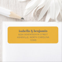 Typographie Gras Jaune et Gris Moderne Mariage Inv