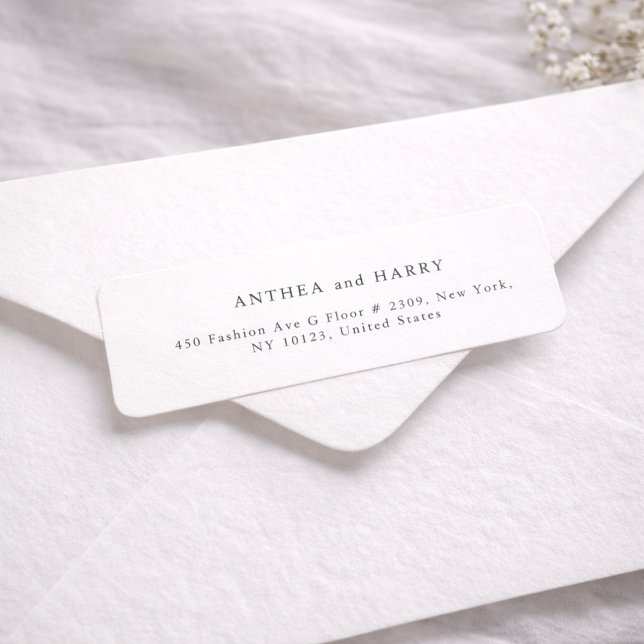 Étiquette Typographie moderne avec empattements Adresse de r (Créateur téléchargé)