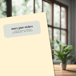 Étiquette Typographie moderne minimale Nom Adresse de retour