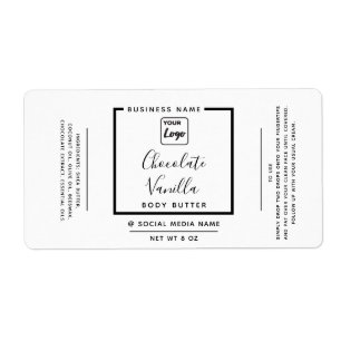 Étiquette Typographie moderne minimaliste logo blanc produit