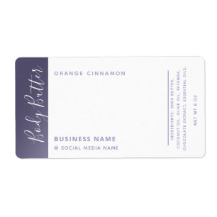 Étiquette Typographie moderne minimaliste luxe lavande blanc