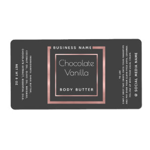 Étiquette Typographie moderne minimaliste rose or cadre étiq