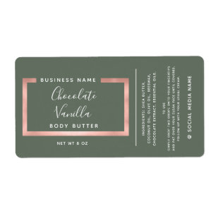 Étiquette Typographie moderne minimaliste rose or cadre étiq
