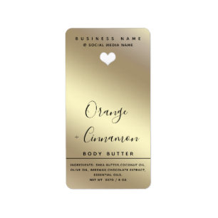 Étiquette Typographie moderne simple coeur blanc Beurre corp