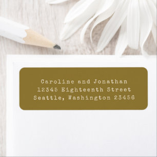 Étiquette Typographie Ochre Adresse de retour