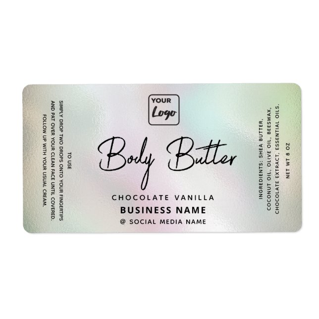 Étiquette Typographie professionnelle logo holographique pro (Devant)