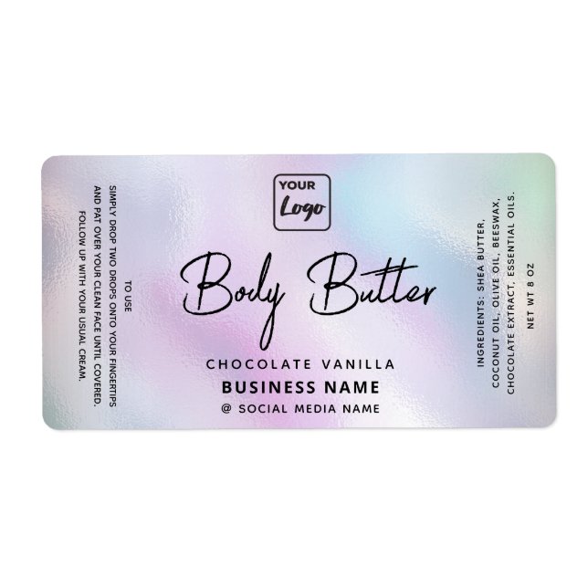 Étiquette Typographie professionnelle logo holographique pro (Devant)