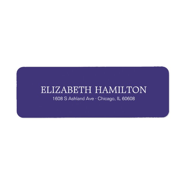 Étiquette Typographie simple élégante Adresse violet pourpre (Devant)