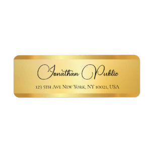 Étiquette Typographie tendance Nom Gold Look Adresse de reto