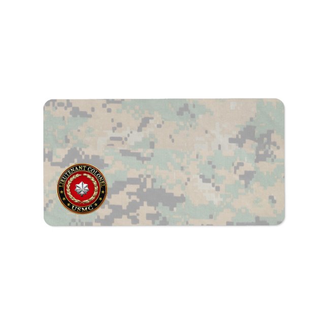 Étiquette U.S. Marines : Lieutenant-colonel (USMC LtCol) [3D (Devant)