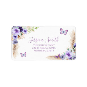 Étiquette Un an Flutted Butterfly 1er Anniversaire Adresse