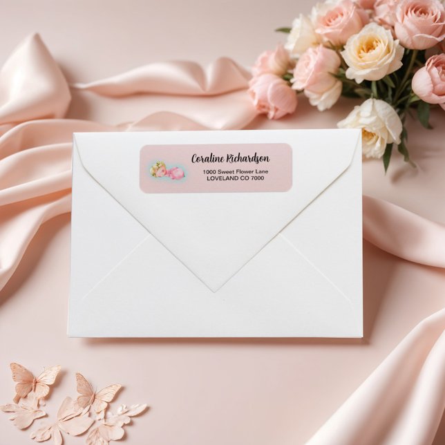 Étiquette Un Baby shower de petite fille doux (Créateur téléchargé)