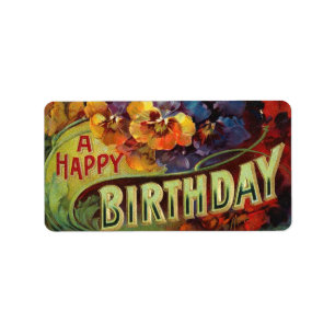 Étiquette Un cru de joyeux anniversaire peint
