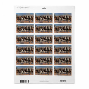 Étiquette Un Dash pour le Bois par Frederic Remington