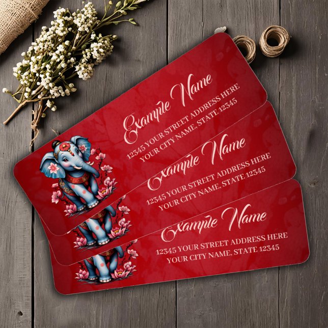 Étiquette Un éléphant majestueux à la japonaise traditionnel (Créateur téléchargé)