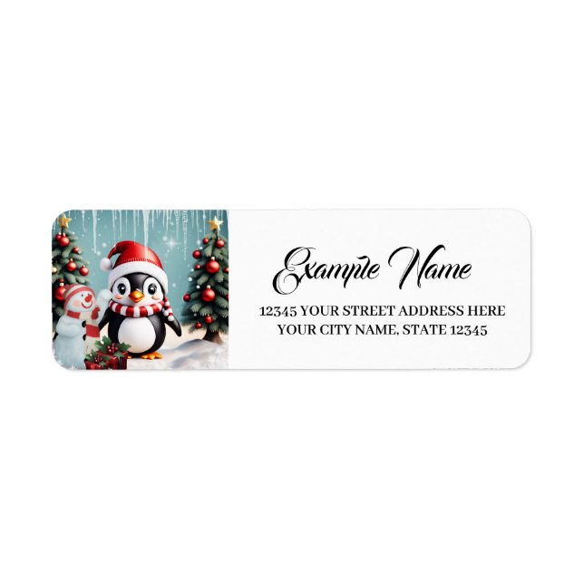 Étiquette Un mignon manchot. (Devant)