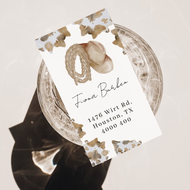 Étiquette Un petit cowboy est sur le chemin (cowboy baby shower return address label)