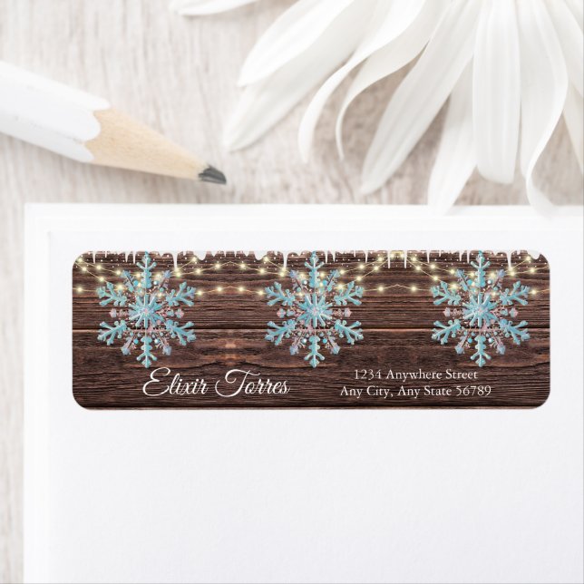 Étiquette Un petit flocon de neige Rustique Fête de bébé d'h (En situation)
