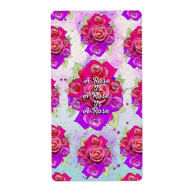 Étiquette Un Rose est un Rose est un Rose (Devant)