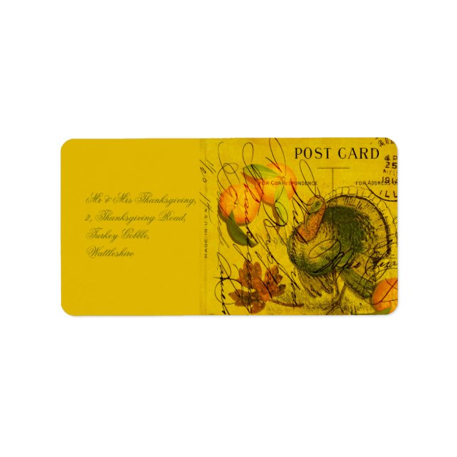 Étiquette Un Thanksgiving prodigieux (Devant)