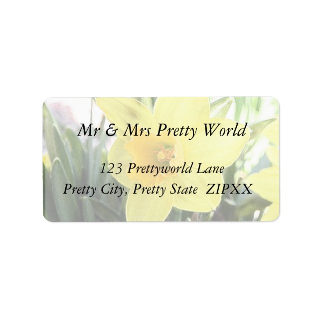 Étiquette Une Daffodique Jaune Gaie (Devant)