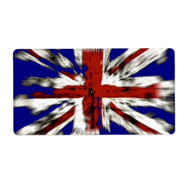 Étiquette Union Jack britannique en détresse (Devant)