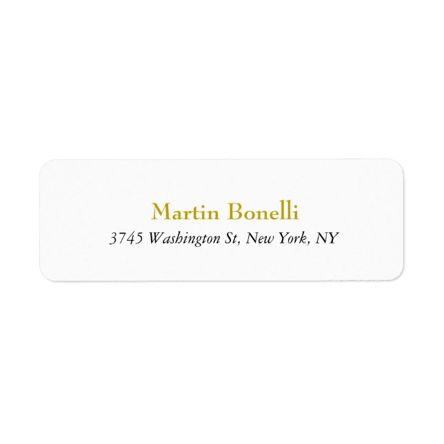 Étiquette Unique Classic Simple Gold Color Name (Devant)