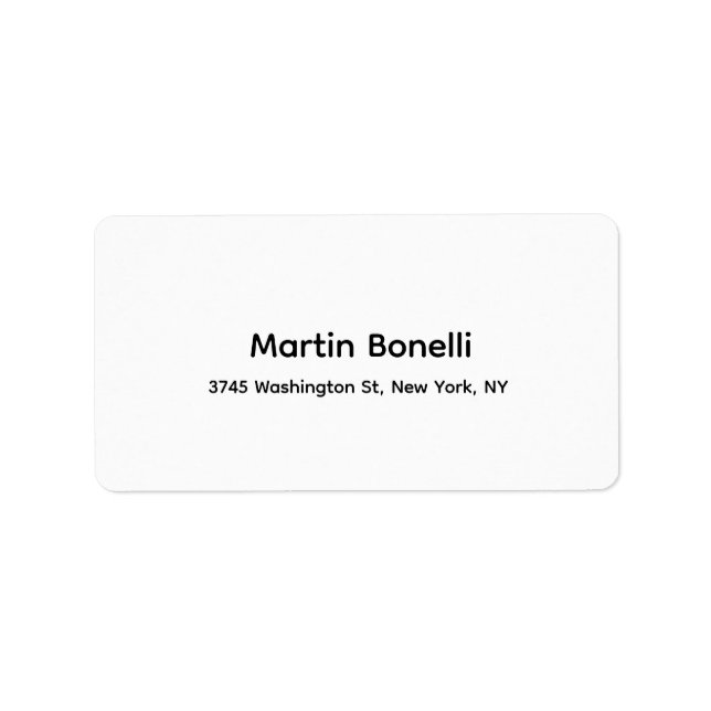 Étiquette Unique Classique Simple Noir Blanc (Devant)