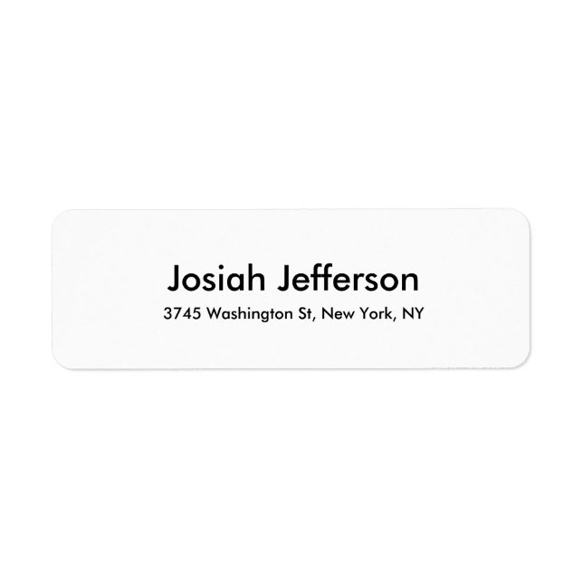 Étiquette Unique moderne Creative Plain Noir & Blanc (Devant)