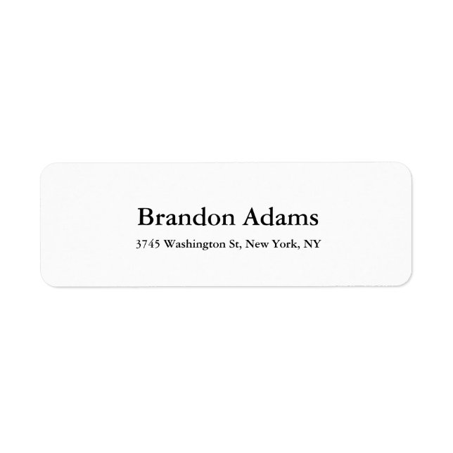 Étiquette Unique Moderne Élégant Noir & Blanc (Devant)