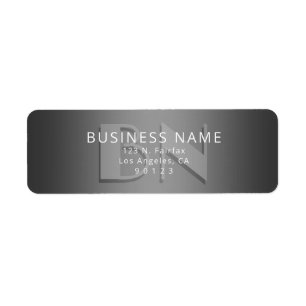 Étiquette Unique Monogramme Gris Gradient Adresse de retour