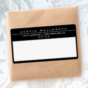 Étiquette Uniquely Styled Black & White Grey Frame