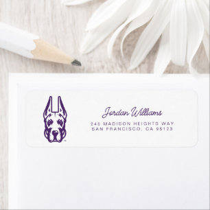 Étiquette Université d'Albany Chef de la mascotte Great Dane