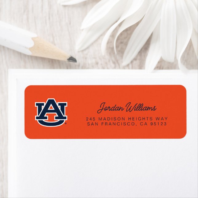 Étiquette Université d'Auburn | Auburn UA Logo (En situation)